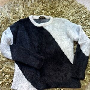 Black and White Fuzzy Sweater